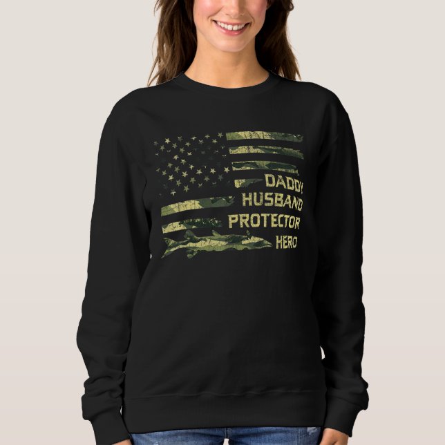 Manar Make Pappa Protector Hero Fars dag Camo T Shirt (Framsida)