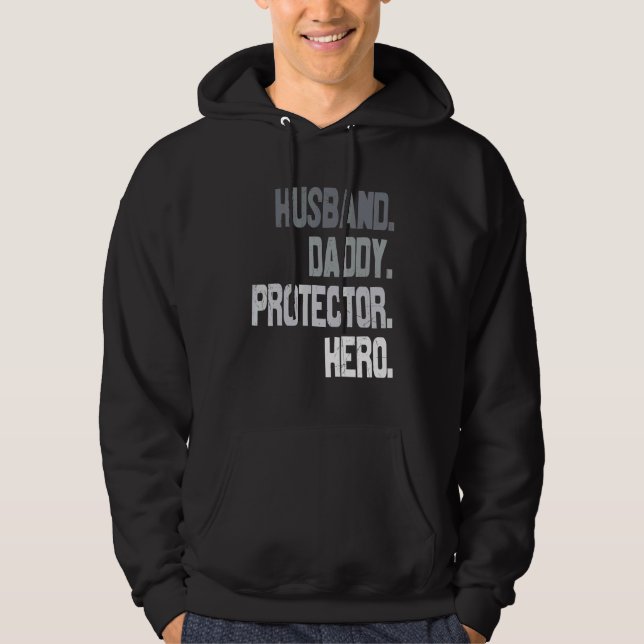 Manar Make Pappa Protector Hero Fars dag Flagga Hoodie (Framsida)