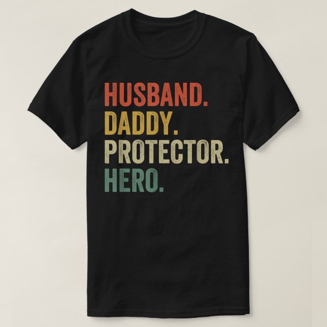 Manar Make Pappa Protector Hero Fars dag Vin T Shirt (Design framsida)