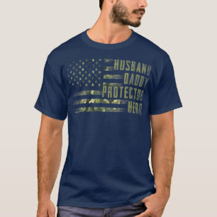 Manar Make Pappa Protector Hero US Flagga Far T Shirt