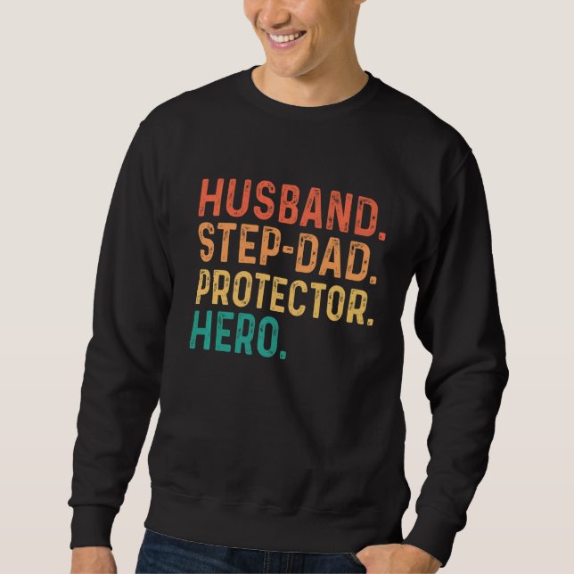 Manar Make Steg Pappa Protector Hero Fars dag Lång Ärmad Tröja (Framsida)