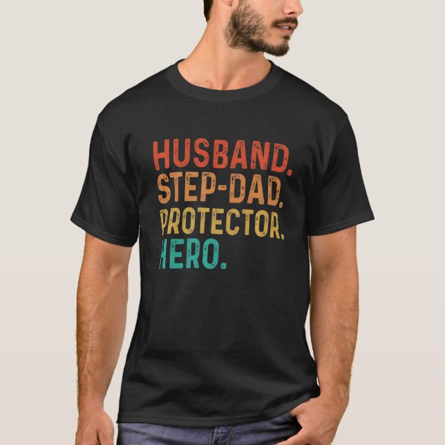 Manar Make Steg Pappa Protector Hero Fars dag T Shirt (Framsida)