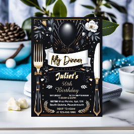 Manar Male vuxen Middag elegant 50 födelsedag Inbjudningar