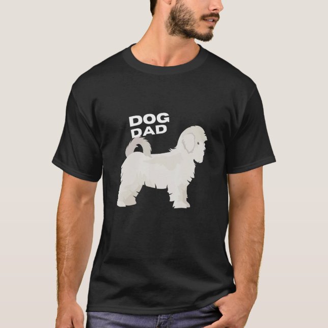 Manar maltesiska Hund Pappa Man T Shirt (Framsida)