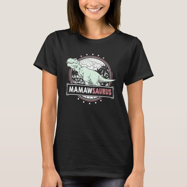 Manar MamawSaurus Mamaw idé för Women Mors dag T Shirt (Framsida)