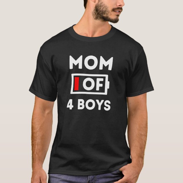 Manar Mamma med 4 pojkar Tired inget batteri Lämna T Shirt (Framsida)
