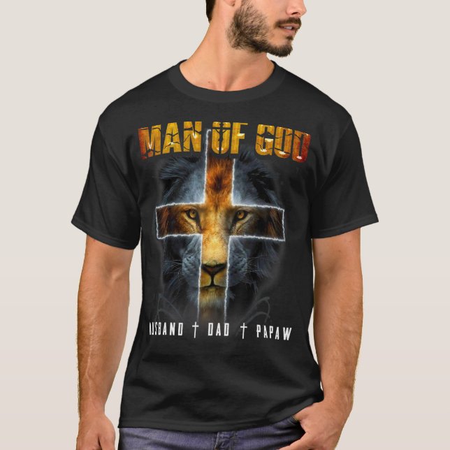 Manar Man av Gud Make Pappa Papaw T Shirt (Framsida)