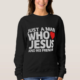 Manar Man Jesus Frenchie Hund Pet Kärlek Puppy Bul T Shirt