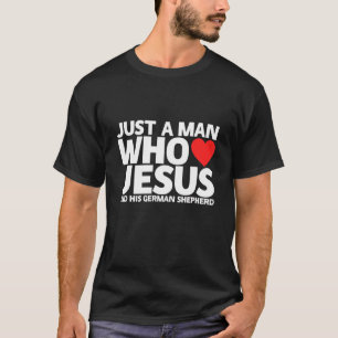 Manar Man Jesus German Shepherd Hund Pet Kärlek Pu T Shirt