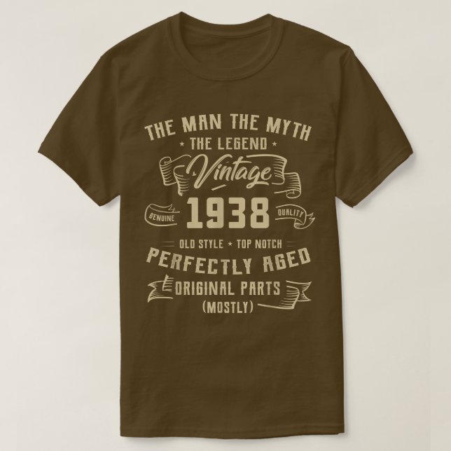 Manar man Myth Legend 1938 84 Birthday Tee for 84 (Design framsida)