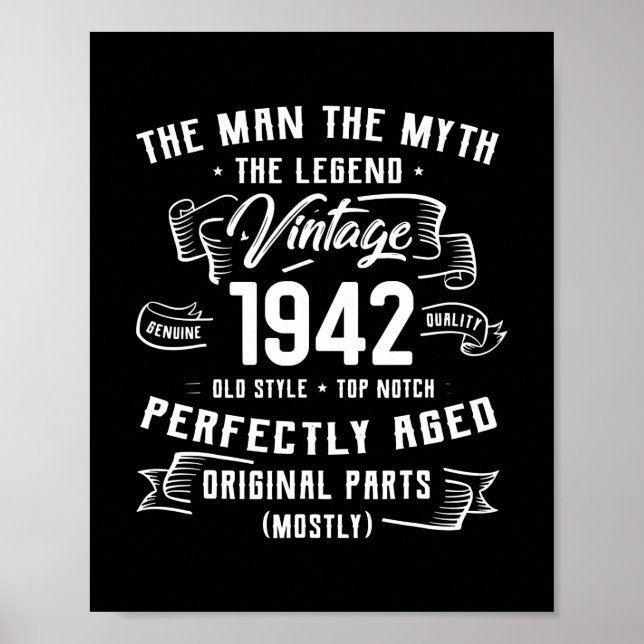 Manar man Myth Legend 1942 80 dagars gåvor för 80 Poster (Framsidan)