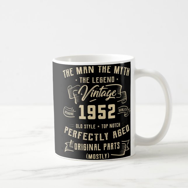Manar man Myth Legend 1952 70 Birthday Tee för 70 Kaffemugg (Höger)
