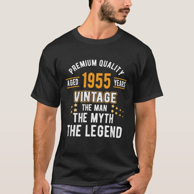 Manar Man Myth Legend 1955 68 Birthday for 68 T Shirt (Framsida)
