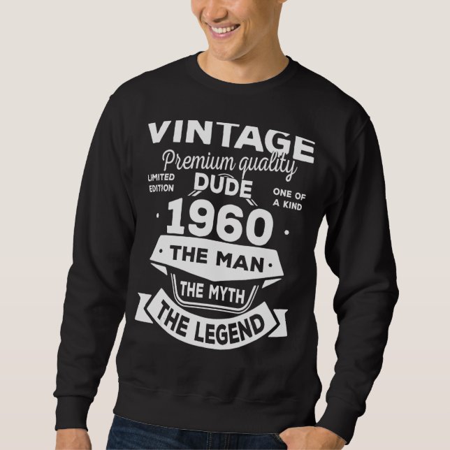 Manar man Myth Legend 1960 63 Birthday under 63 Ye Lång Ärmad Tröja (Framsida)