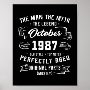 Manar Man Myth Legend 35e Birthday, oktober 1987 Poster