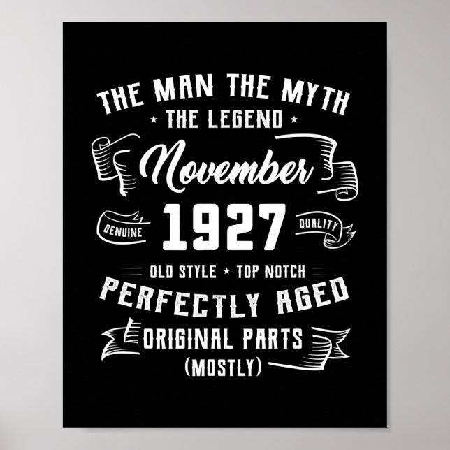 Manar Man Myth Legend, 95:e födelsedagen, november Poster (Framsidan)