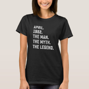Manar Man Myth Legend april 1982 40 födelsedagar 4 T Shirt