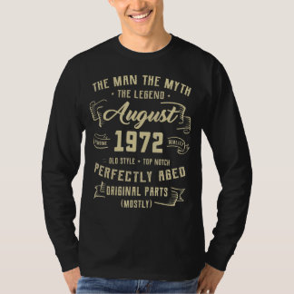 Manar Man Myth Legend augusti 1972 50 födelsedag 5 T Shirt