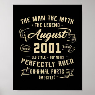 Manar Man Myth Legend augusti 2001 21:a födelsedag Poster