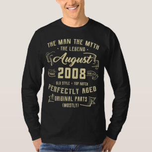 Manar Man Myth Legend augusti 2008 14:e födelsedag T Shirt