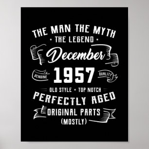 Manar Man Myth Legend December 1957 65e Birthday Poster