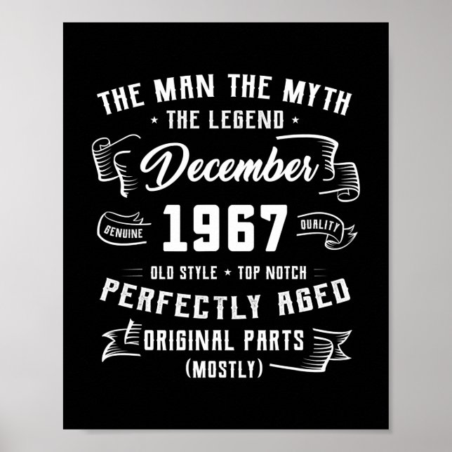Manar Man Myth Legend december 1967, 55:e födelsed Poster (Framsidan)