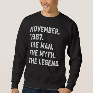Manar Man Myth Legend i 35en från november 1987 Lång Ärmad Tröja