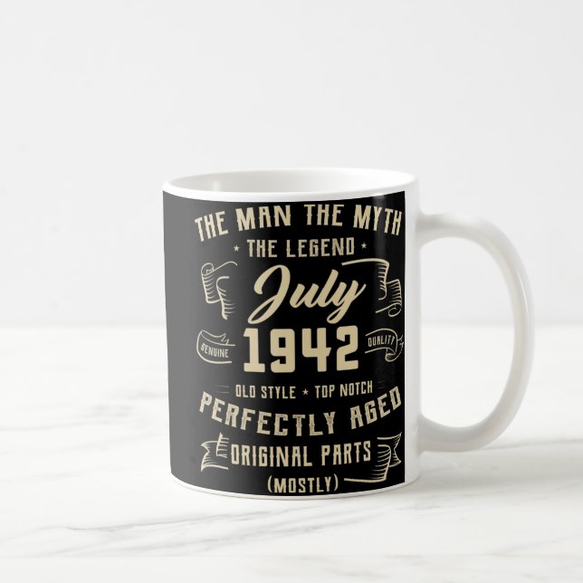 Manar Man Myth Legend juli 1942 80 Birthday Gift Kaffemugg (Höger)