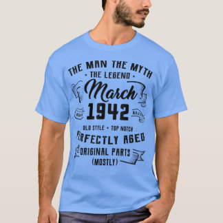 Manar Man Myth Legend Mars 1942 80 Birthday Gift T Shirt