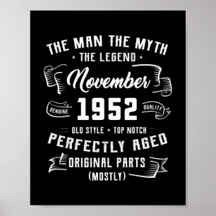 Manar Man Myth Legend november 1952 70:e födelseda Poster