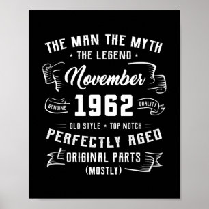 Manar Man Myth Legend november 1962 60 födelsedage Poster