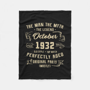 Manar Man Myth Legend oktober 1932 90:e födelsedag Fleecefilt