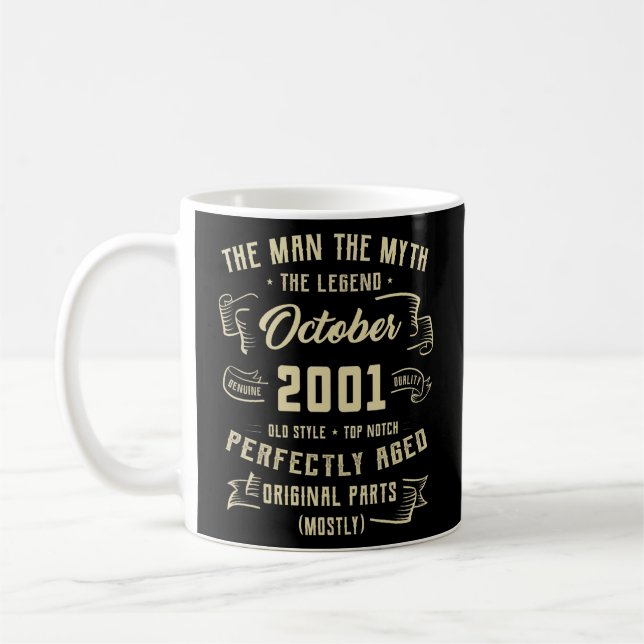 Manar Man Myth Legend oktober 2001 21:a födelsedag Kaffemugg (Vänster)