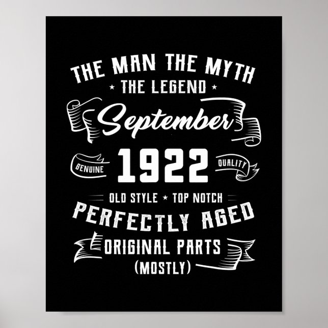 Manar Man Myth Legend september 1922 100th Poster (Framsidan)