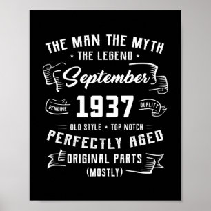 Manar Man Myth Legend september 1937 85 Birthday Poster