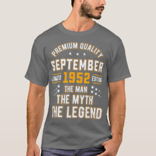 Manar Man Myth Legend september 1952 70:e födelsed T Shirt