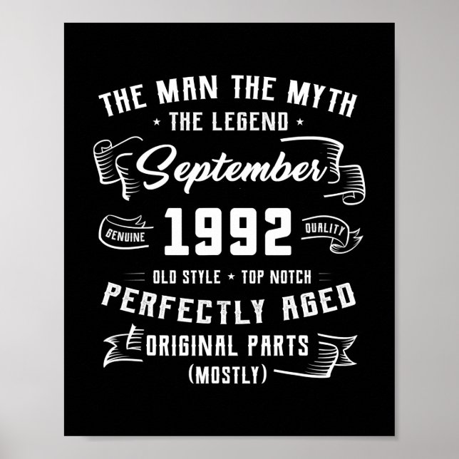 Manar Man Myth Legend september 1992 30års födelse Poster (Framsidan)