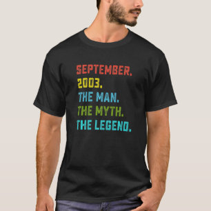 Manar Man Myth Legend september 2003 19:e födelsed T Shirt