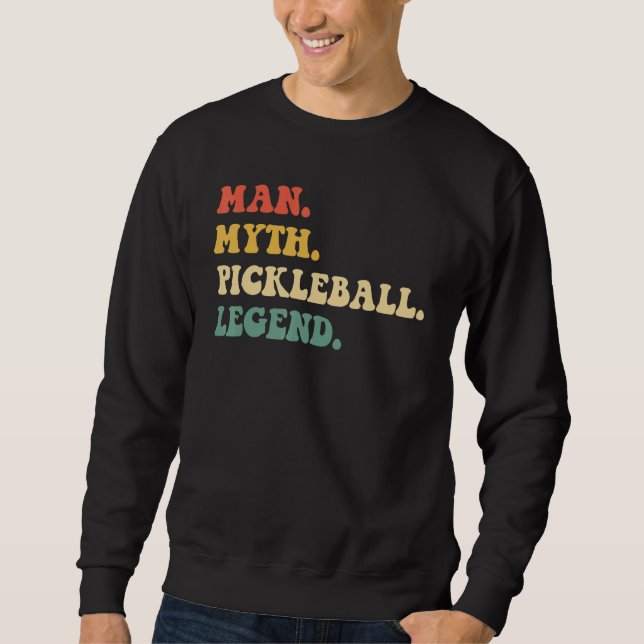 Manar Man Myth Pickleball Legend Fars dag Vinta Lång Ärmad Tröja (Framsida)