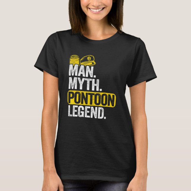 Manar Man Myth Pontoon Legend Pappa Grandpa Pontoo T Shirt (Framsida)