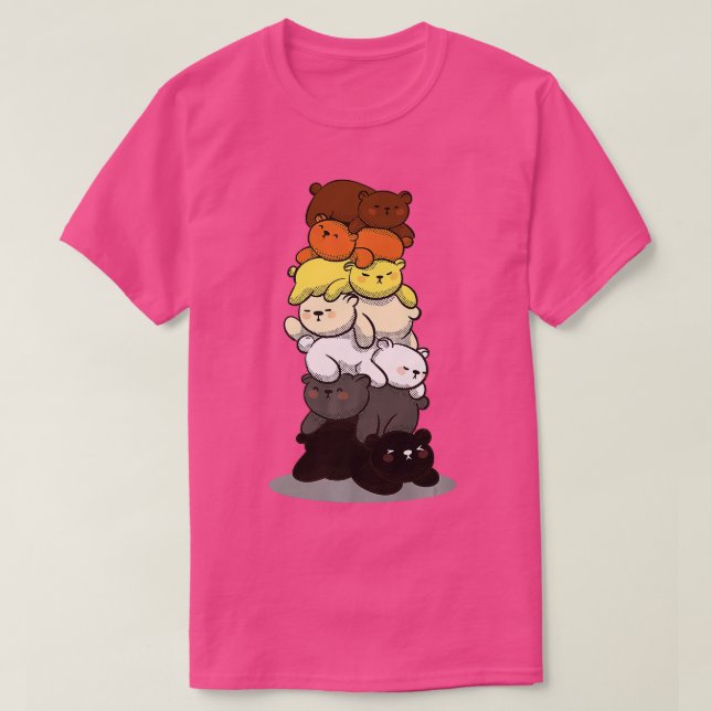Manar Manar Cute Gay Gay Bear Pride Färg Bear Flag T Shirt (Design framsida)