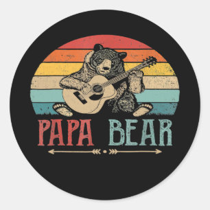 Manar Manar Cute Pappa Bear Vintage Fars dag Runt Klistermärke