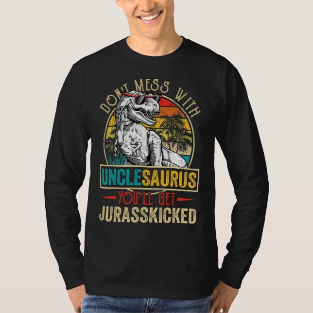Manar Manar Distress Unclesaurus Dinosaur Rex Fath T Shirt (Framsida)