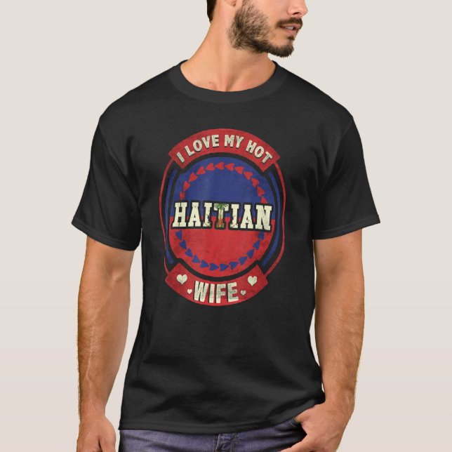 Manar Manar I Kärlek Min Hett Haitis fru Haiti T Shirt (Framsida)