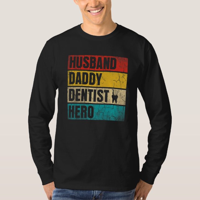 Manar Manar Make pappa Dentist Hero Fars dag T Shirt (Framsida)