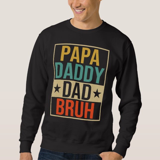 Manar Manar Pappa pappa Pappa Bruh Fars dag Lång Ärmad Tröja (Framsida)