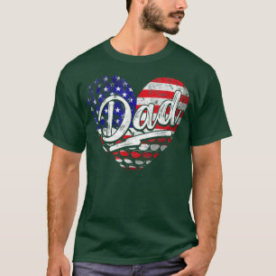 Manar Manar Patriotic American Flagga Heart Golf P T Shirt