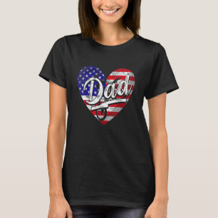 Manar Manar Patriotic American Flagga Heart Motocr T Shirt