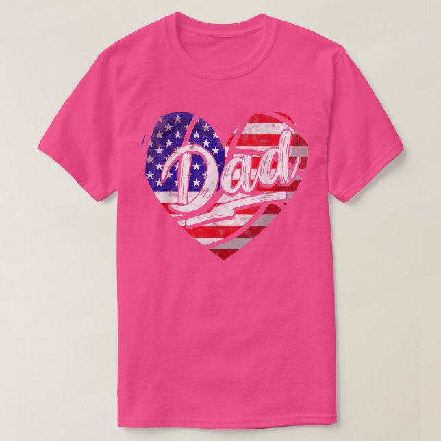 Manar Manar Patriotic American Flagga Heart Volley T Shirt (Design framsida)