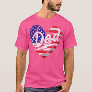 Manar Manar Patriotic American Flagga Heart Volley T Shirt